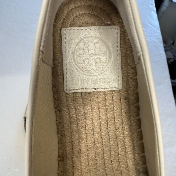 Tory Burch Color Block Espadrilles Women’s 8 Black & Canvas Euro Shoe - Picture 3 of 11
